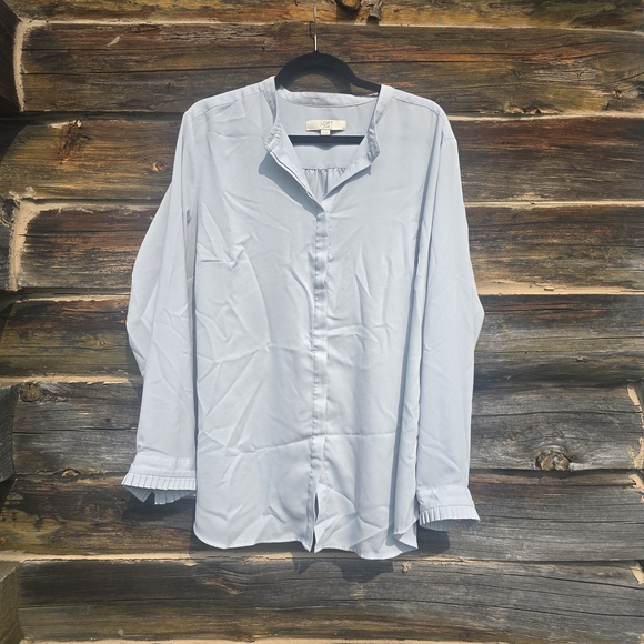 LOFT Tops - LOFT Sky Blue Casual Button Down Shirt